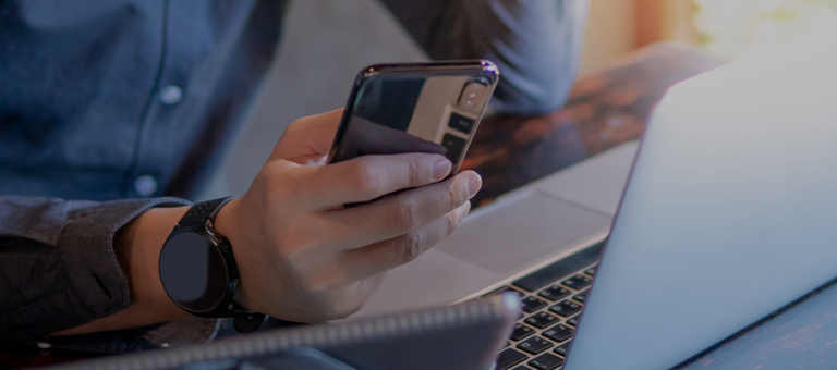 Person holding phone