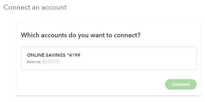 select accounts to connect