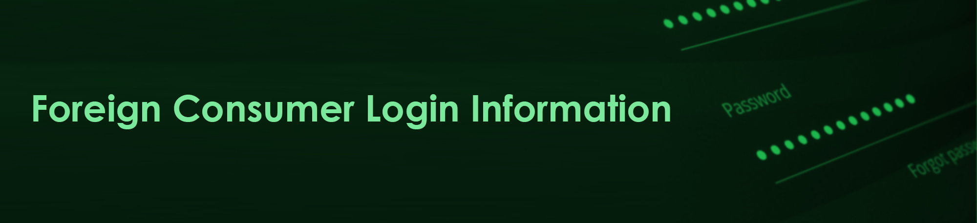 Foreign Consumer Login Information