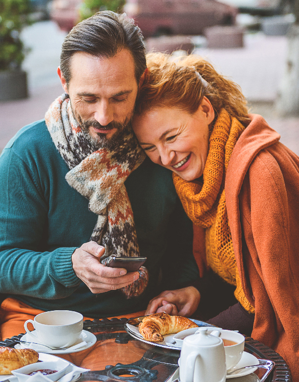 Couple having brunch