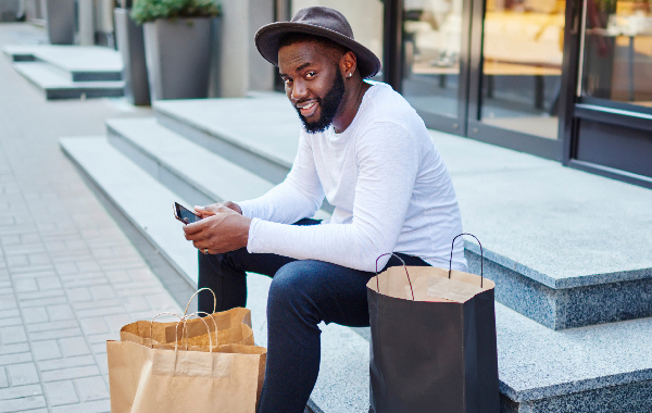 Man with shopping bags